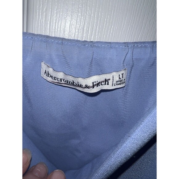 Abercrombie & Fitch Ruched Dress Womens Tall Sz L Mini Sleeveless Y2K Light Blue - Picture 2 of 8